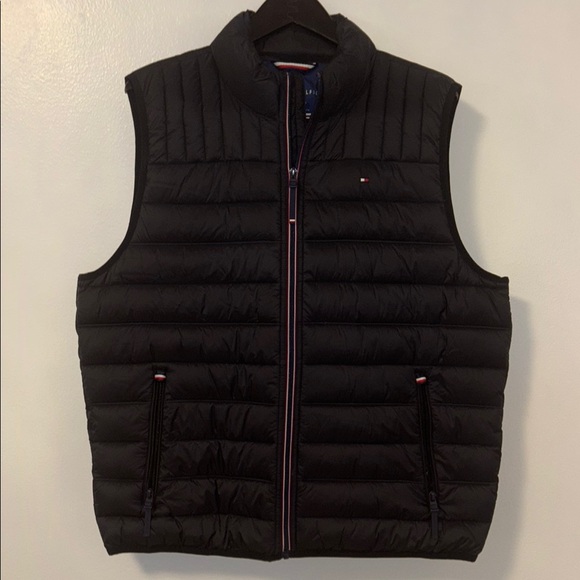 Black Quilted Puffer Vest with Stand-Up Collar - Picture 1 of 3